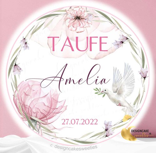 Tortenaufleger taufe taube - tortenaufleger,