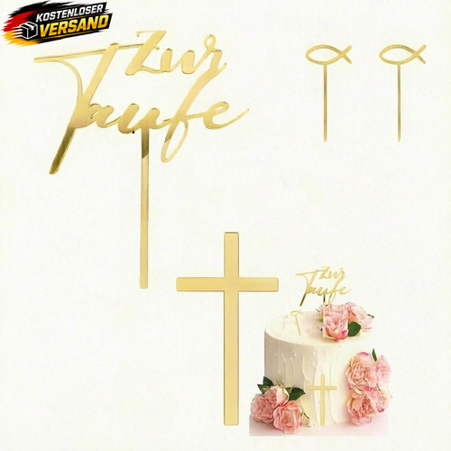 Tortendeko taufe set - mit, kreuz