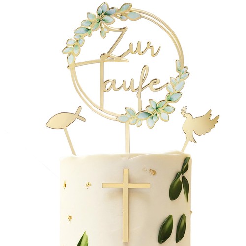 Tortendeko taufe 4er set cake - tortendeko,