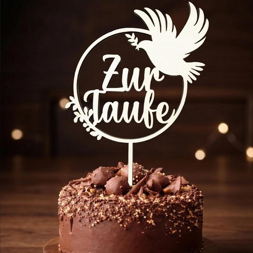 Tortendeko taufe holz cake - holz,